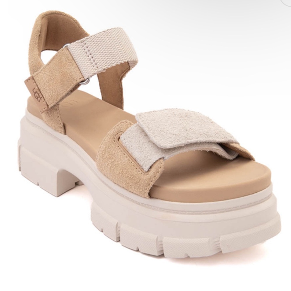 New Ugg Ashton Platform Ankle Sandal Sand